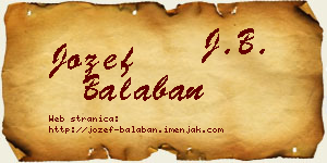 Jožef Balaban vizit kartica